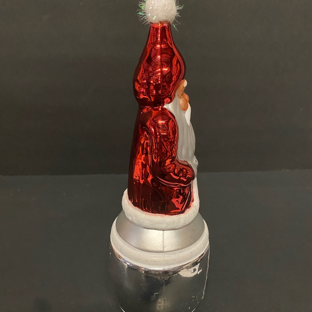 Festive Red and Silver Santa Claus Ornament - Picture 6 of 10